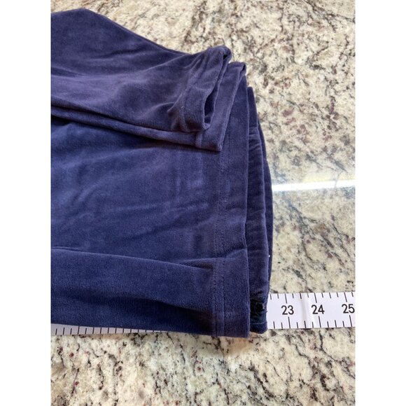 Erika Women’s Navy Velour Zip Jacket L Purple Lounge Casual Retro Y2K Track Coat - Picture 7 of 7